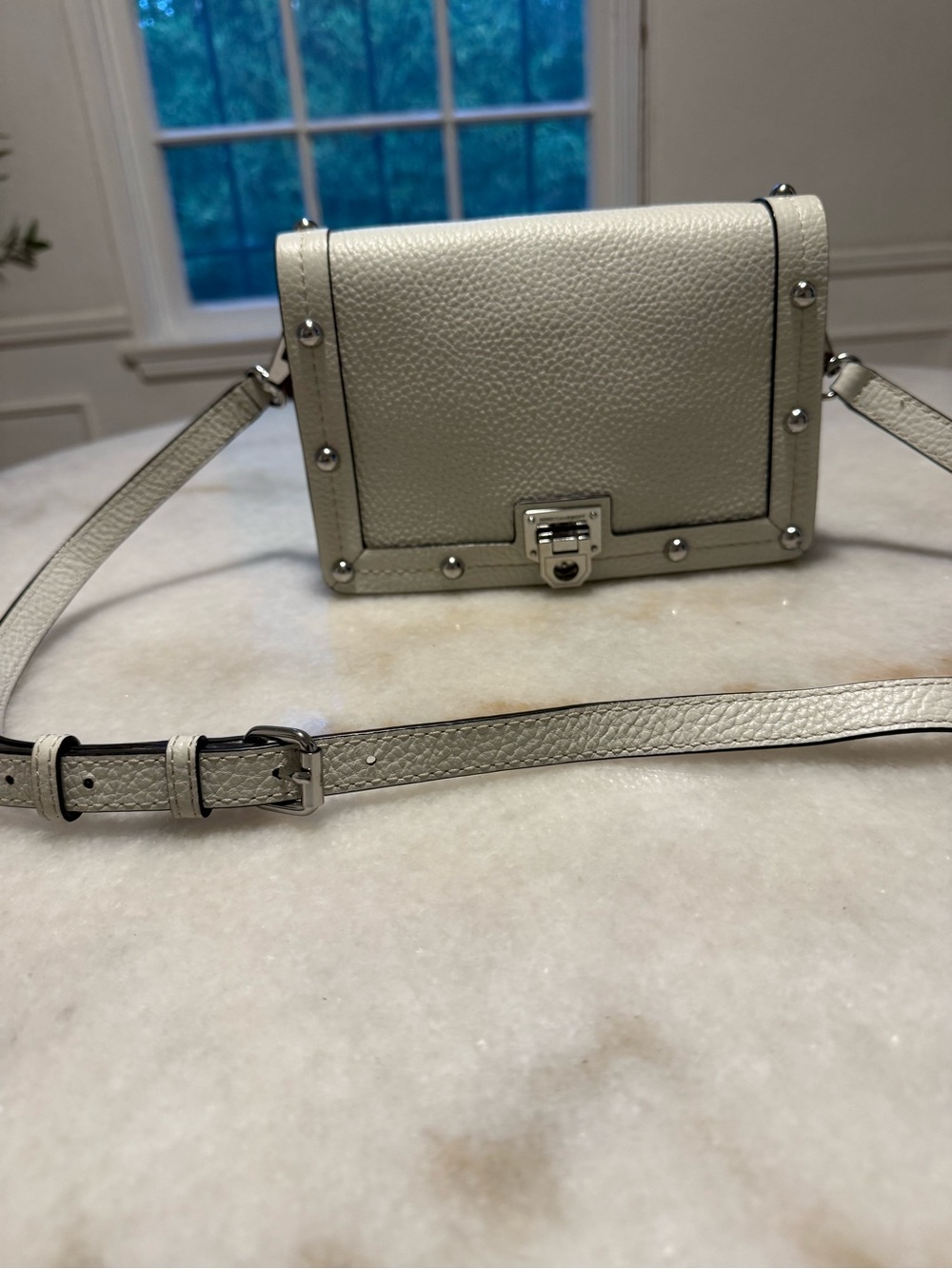 Rebecca Minkoff Pebbled Leather Crossbody Bag with Silver Hardware